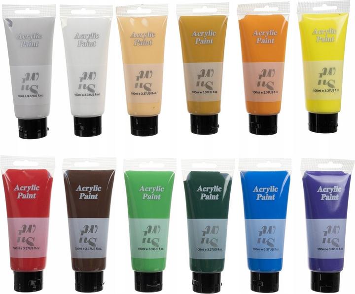 Produktbild PRO-mounts Acrylfarben 12 Stk. 100 ml Maaleo 20424 (Mehrfarbig, 100 ml)