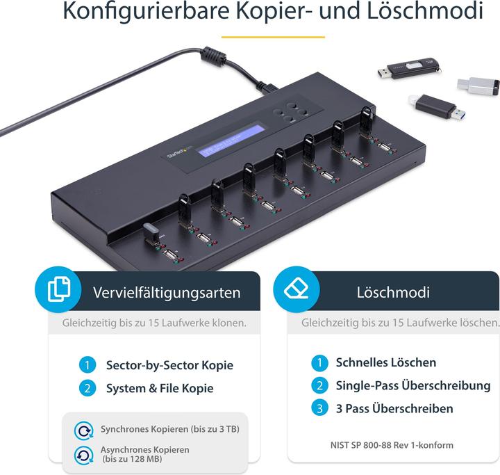 Image du produit StarTech 1:15 Duplicateur autonome (2000 Go, USB-A)