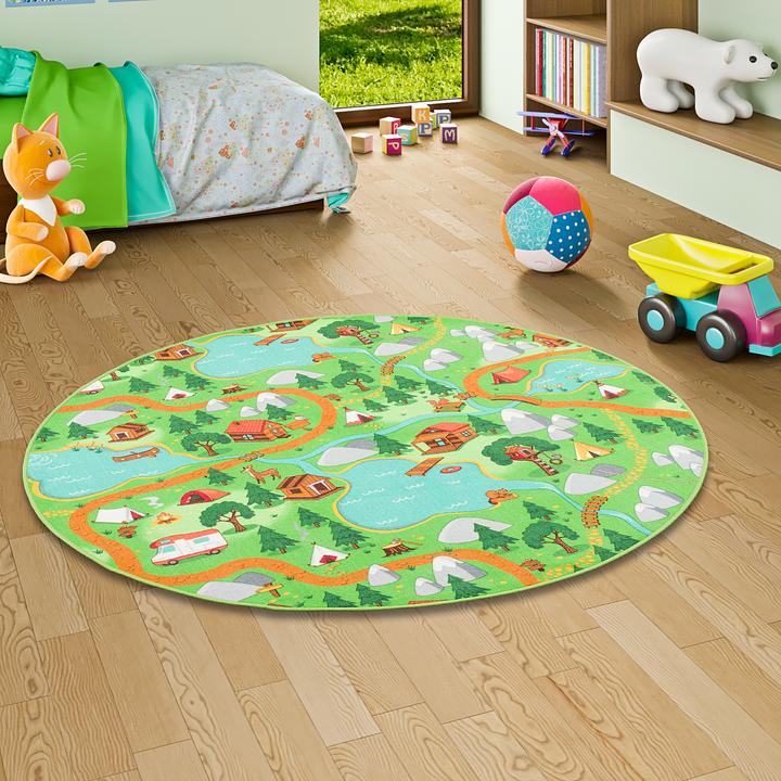 Produktbild Snapstyle Kinder Spiel Teppich Campingplatz (200 x 200 cm)
