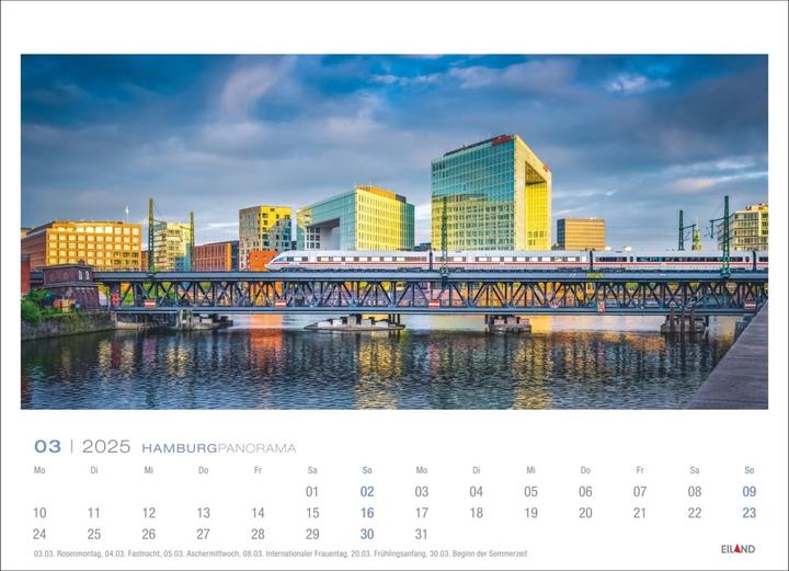Produktbild Hamburg Panorama Postkartenkalender 2025 (23.5 x 17 cm, Harter Einband, Deutsch)