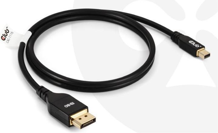 Actual product image Club 3D Club3D Cable Mini DP <> DisplayPort DP80 1m St/St retail (1 m, DisplayPort)