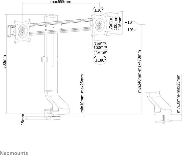 Produktbild Neomounts FPMA-D860DBLACK (Tisch, 27")
