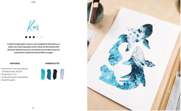 Produktbild Buch Aquarell Watercolor Silhouettes (Deutsch, Jessica Janik, 2022)