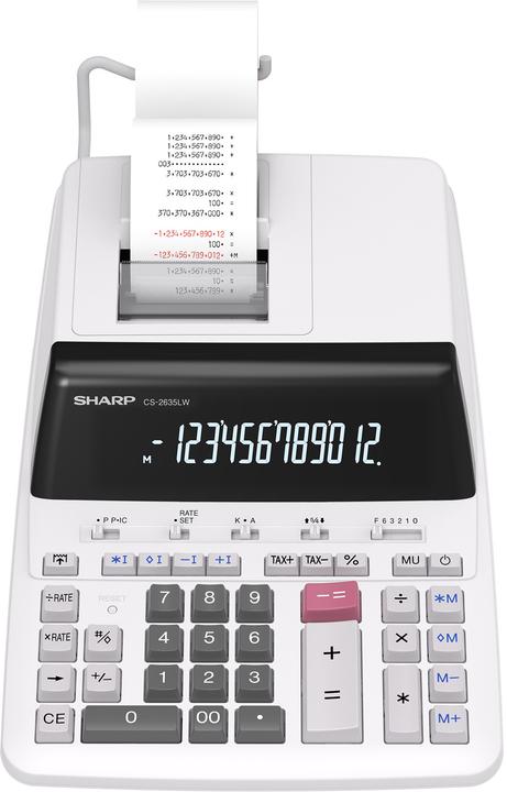 Immagine prodotto Sharp Tischrechner druckend CS-2635 LW 12 Stellen, schwarz/rot Druck (Corrente elettrica)