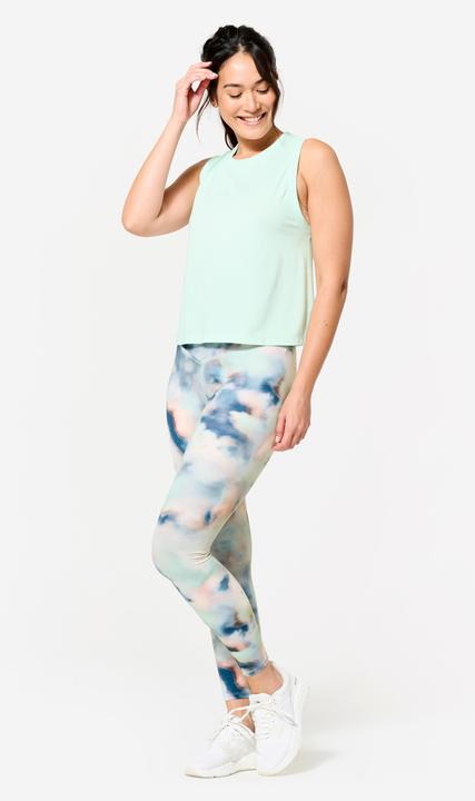 Image du produit Domyos Débardeur crop top en coton femme, vert clair (XL)