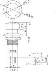 Produktbild Velleman Push-Button Switch Off-On Black