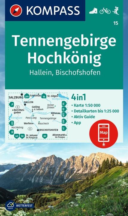 Actual product image Hiking map 15 Tennengebirge, Hochkönig, Hallein, Bischofshofen 1:50,000