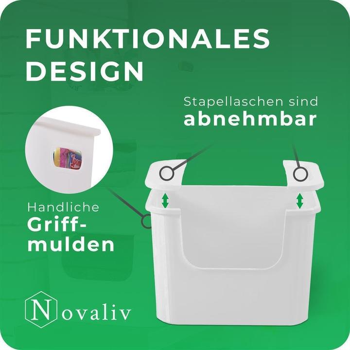 Image du produit Novaliv 4x Aufbewahrungsbox Bad Organizer Kleiderschrank Schubladen Ordnungssystem Weiss Wohnmobil Sc (35 x 25 x 25 cm)