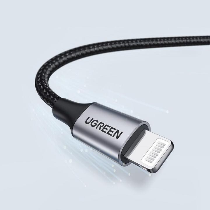 Produktbild Ugreen Lightning USB Nylon Alu MFi (1 m, USB 2.0)