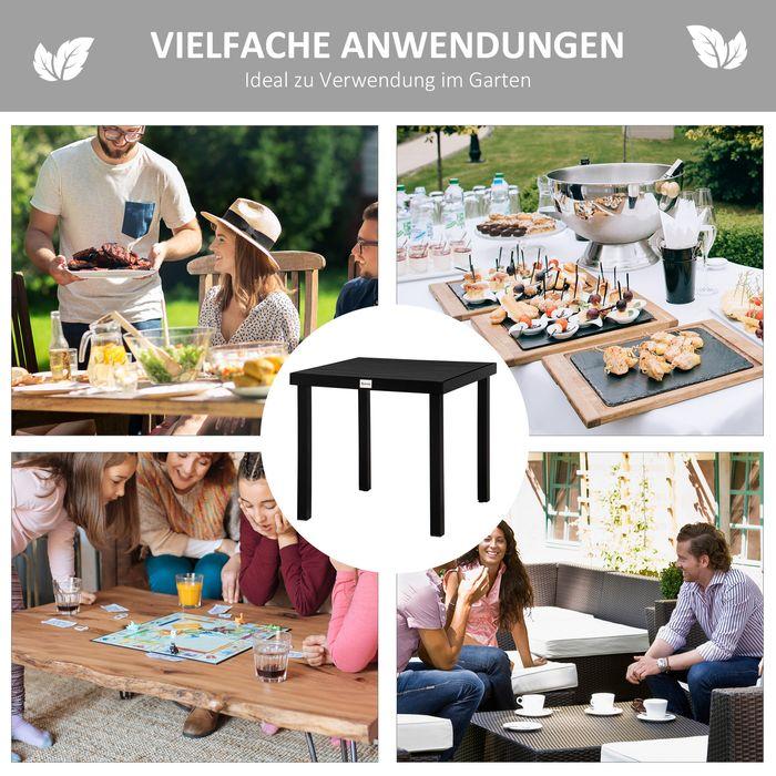 Produktbild Swisshandel24 Gartentisch für 4 Personen Esstisch Aluminiumtisch Gartenmöbel Loungemöbel pflegeleicht Kunststoff S (78 cm)