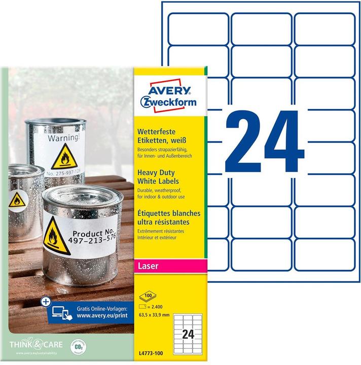 Actual product image Avery Weatherproof film labels