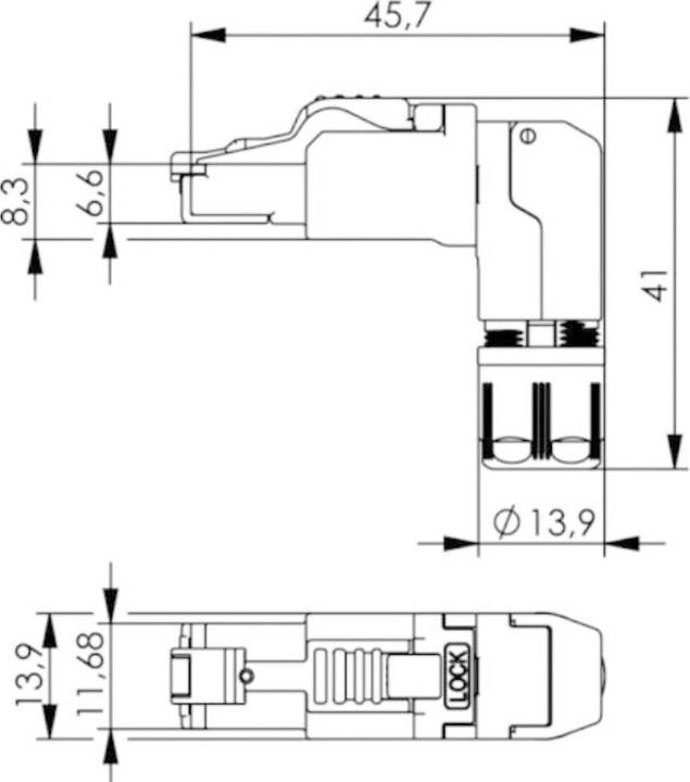 Immagine prodotto Telegärtner Spina RJ45 angolata, terminabile sul campo