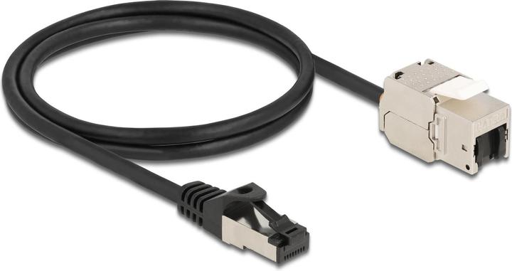 Produktbild Delock Kabel RJ45 Stecker zu Keystone Modul RJ45 Buchse Cat.6A 1 m schwarz (S/FTP, CAT6, 1 m)