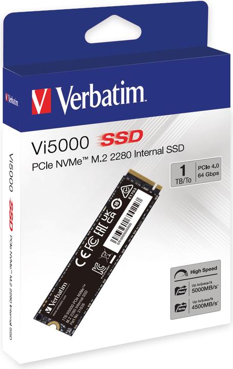 Actual product image Verbatim Vi5000 M.2 SSD 1TB PCIe4 NVMe 31826 (1000 GB, M.2 2280)