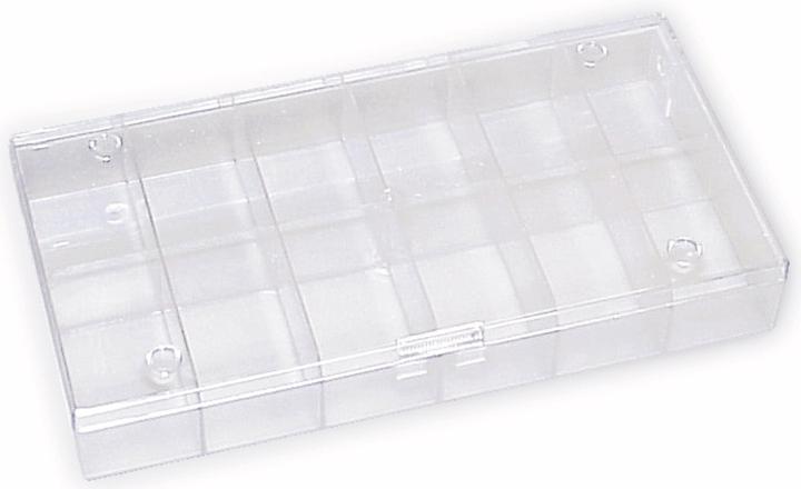 Hüfner Dübel Sortimentkasten H2, transp./transp. stapelbar, 12 Fächer