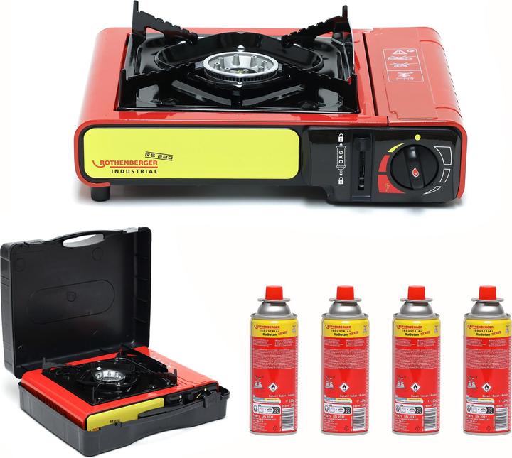 Rothenberger kompakter Outdoor Gas-/ Gaskartuschen-/ CampingKocher Gourmet Gasherd