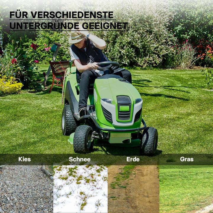 Produktbild Wiltec Reifen für den Aufsitzmäher 18x8.50-8 4pr mit Schlauch Winkelventil Komplettrad (Rasentraktor, Gartenmaschinen Ersatzteile)