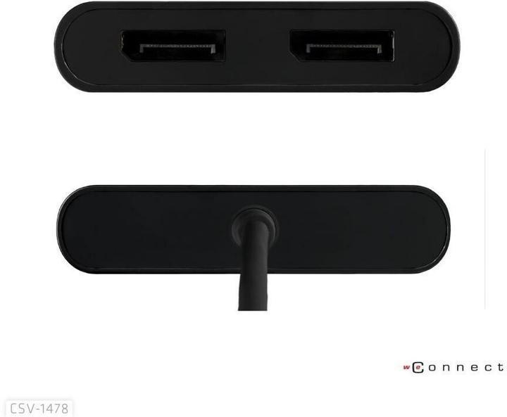 Actual product image Club 3D Club3D Adapter USB-C > 2x DP 4K@60Hz with USB-A Adapter St/Bu retail (USB-A, 27.50 cm)