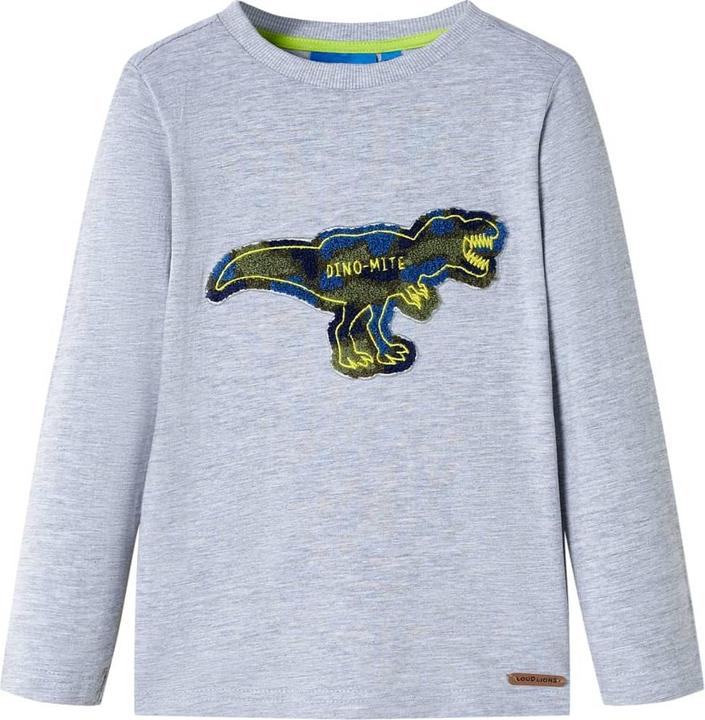 VidaXL Kinder-Langarmshirt Grau Melange 104,Material: 95 (104)