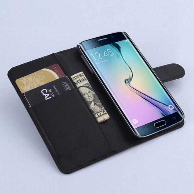 Produktbild MU Classic Leder Cover mit Litchitextur (Samsung Galaxy S6 Edge)