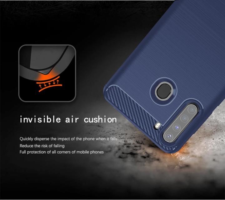 Produktbild Cadorabo TPU Ultra Slim carbon edelstahl Kombi Cover (Samsung Galaxy A21)