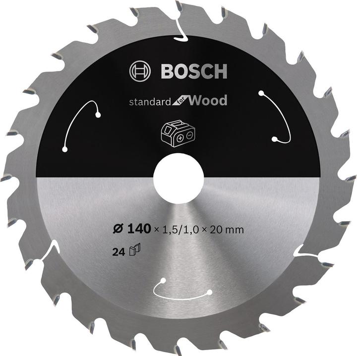 Bosch Professional Zubehör PRO Wood cordless Kreissägeblatt, 140 x 1,5 x 20 mm