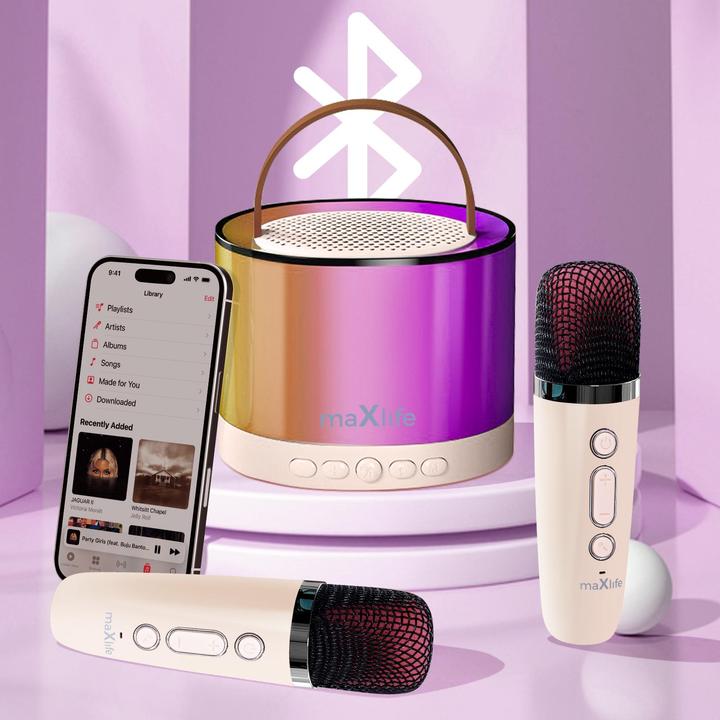 Produktbild Maxlife Bluetooth Karaoke Lautsprecher MXKS-200 rosa