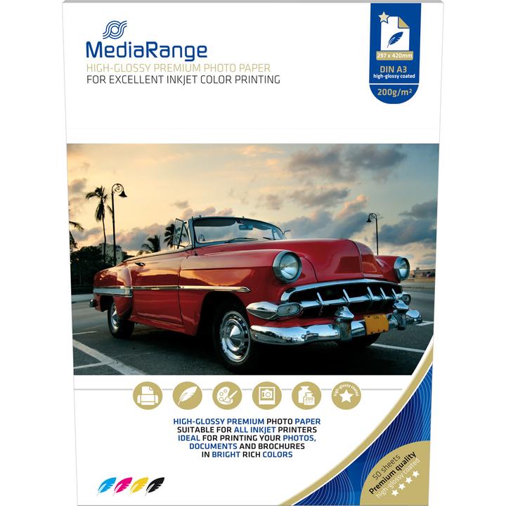 Produktbild MediaRange Hochglänzend (200 g/m², A3, 50 x)
