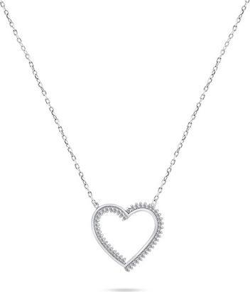 Brilio Silver - Charming silver necklace with heart NCL33W