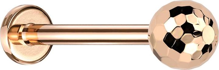 Star Piercing Micro Threadless Labret rosegold mit Discokugel rosegold (Titan G23, ohne Messing)