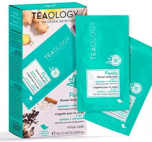 Image du produit Teaology Purity Shower Body Wipe 10 Pack Yoga Care Vegan Natural Cosmetics (7.70 ml)