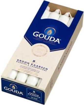 Produktbild Gouda Kronenkerzen Weiss 8 Stück (8 Stk.)