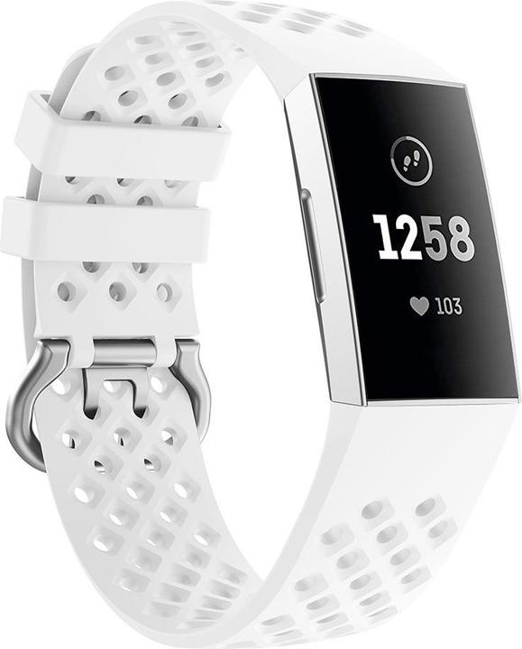 Cover-Discount Fitbit Charge - Silikon Sportarmband gelöchert weiss (Silikon)