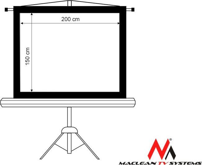 Produktbild Maclean MC-595 - Projektionsbildschirm mit Stativ - 254 cm (100") (100", 16:9, 4:3)
