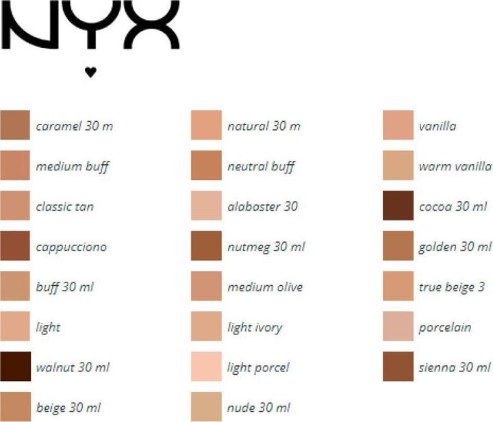 Nährwerte und Zutaten NYX Professional Make-Up Can't Stop Won't Stop (6.5 Nude)
