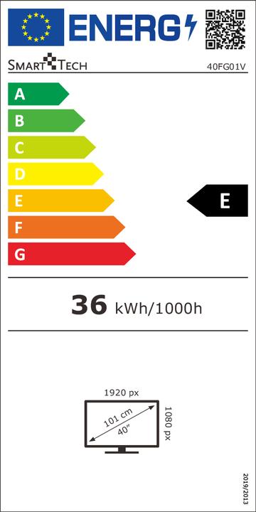 Energie-Label Smart Tech 40FG01V 40 Zoll Led TV (40", LED)