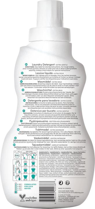Actual product image Attitude Nature + (35 Washing cycles, Liquid detergent)
