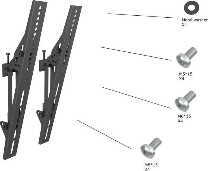Immagine prodotto Multibrackets Supporto per inclinazione VESA 400, metallo, per sistema Pro