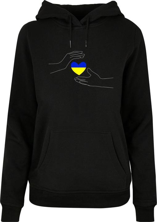 Merchcode Ladies Peace - 2 Hand Heart Black Basic Hoody - 161643 (L)