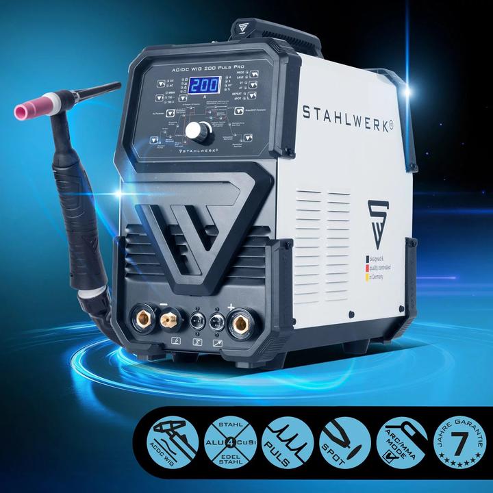 Produktbild Stahlwerk Digitales Schweissgerät AC/DC WIG 200 Puls Pro Vollausstattung