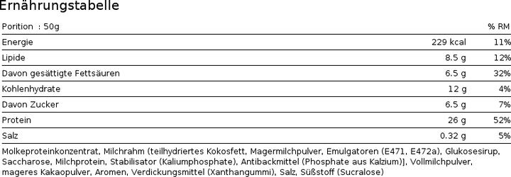 Nährwerte und Zutaten Biotech USA Protein Ice Cream (Schokolade, 1 Stk., 500 g)