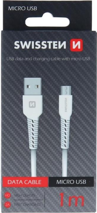 Produktbild Swissten USB Auf Micro USB Datenkabel 1.0m Weiss (1 m, USB 1.0)