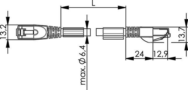 Produktbild Telegärtner PUR-Patchkabel Cat.6A STX RJ45-RJ45 CC 10,0m (S/FTP, CAT6a, 10 m)