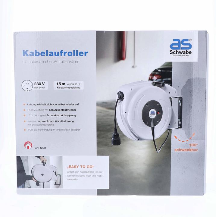 Produktbild As - Schwabe Automatischer Kabelaufroller (15 m, 1.50 mm²)
