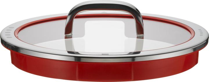 Produktbild WMF Topfdeckel 24cm Glasdeckel Function 4 Silikon Glas Edelstahl rot (24 cm, Metall)