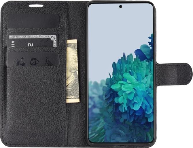 Produktbild AM-Handyzubehör Lederhülle mit Geldbörse Samsung Galaxy S21 5G - Schwarz