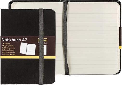 Produktbild Idena Notizbuch A7 liniert schwarz FSC-Mix (A7, Liniert, Harter Einband)