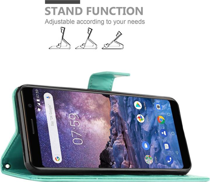 Image du produit Cadorabo Étui Flower Book pour Nokia 7 PLUS (Nokia 7 Plus)