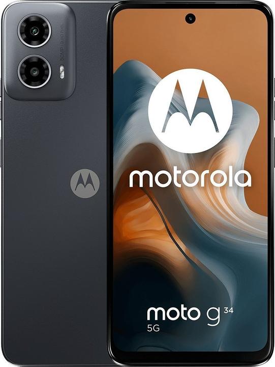 Image du produit Motorola Moto G34 5G 8/128GB Noir Charcoal (131.07 Go, Noir charbon de bois, 6.50", Double SIM, 5G)