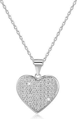 Beneto Silver necklace with heart AGS122 / 48